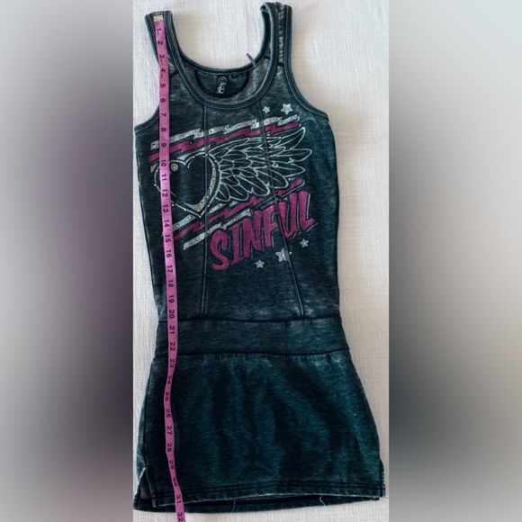 NWOT XS Affliction Women's Grey and Pink Dress - Picture 6 of 6